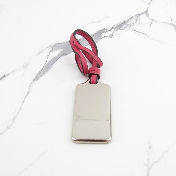Coach Silver Metal Hangtag with Pink Leather Strap - Picture 4 of 7